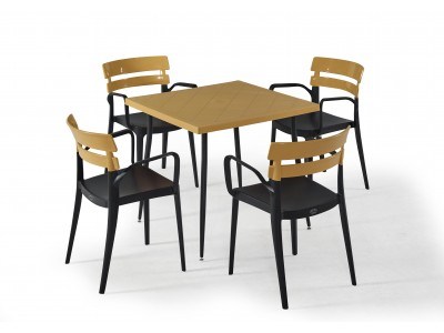 Градински комплект BERMUDA set 4 (черно/горчица)